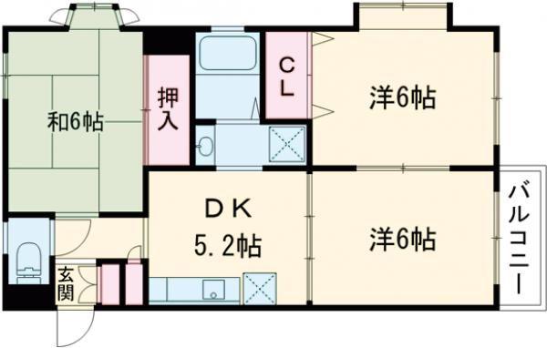 シュトラール弐番館(3DK/1階)の間取り写真