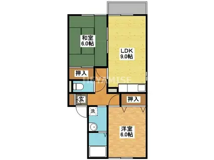 ハイツエンブレム(2LDK/2階)の間取り写真
