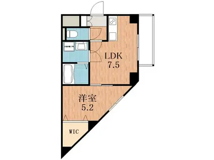 カルム共栄(1LDK/7階)の間取り写真