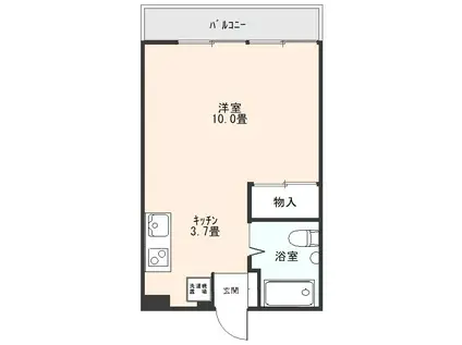 メゾンキシノ(1K/2階)の間取り写真