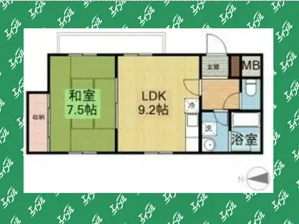 長井マンション(1LDK/5階)の間取り写真