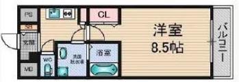 ヴェリテ新大阪(1K/3階)の間取り写真
