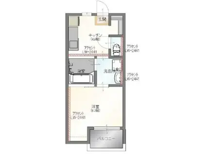 SUN VIVACE塩冶(1DK/1階)の間取り写真