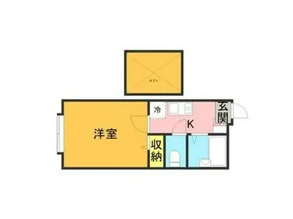 パンシオンビラA棟(1K/2階)の間取り写真