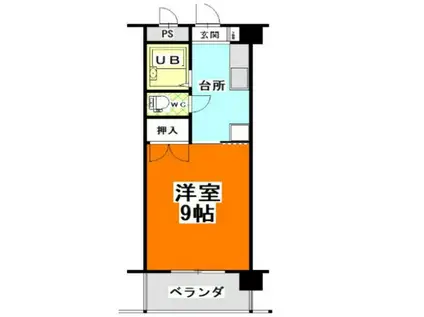 アークハイツ富田町(1K/1階)の間取り写真