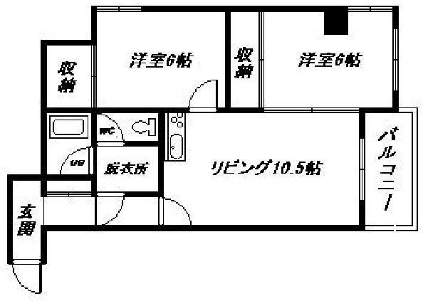 114池尻(2LDK/5階)の間取り写真