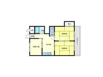 リアナ稲沢ノース(3DK/2階)の間取り写真