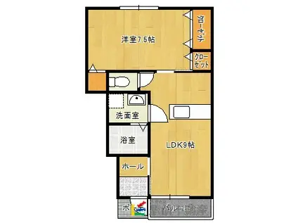 レアルブロン(1LDK/1階)の間取り写真