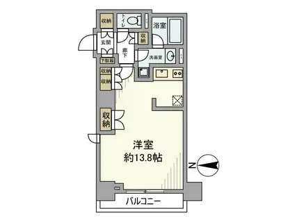 ベルフォート西荻駅前(ワンルーム/4階)の間取り写真