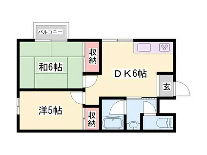 シティコート藤枝(2DK/2階)の間取り写真