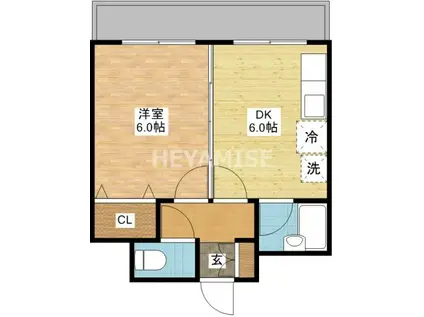 クオーレ中川(1DK/5階)の間取り写真