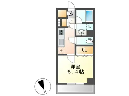 オープンレジデンシア名古屋駅THE COURT(1K/7階)の間取り写真