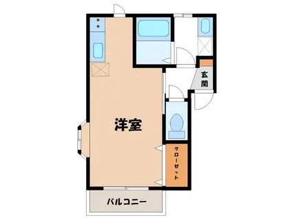 ハイツヴェガ(ワンルーム/2階)の間取り写真