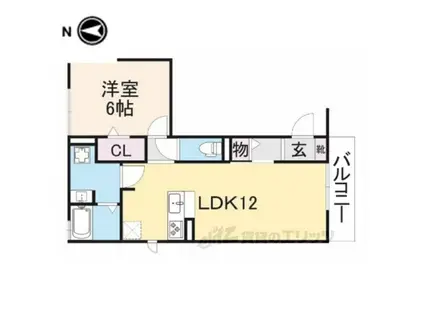 コーポ大安寺Ⅲ(1LDK/2階)の間取り写真