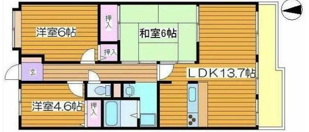 エンブレイス姫路下寺町(3LDK/11階)の間取り写真