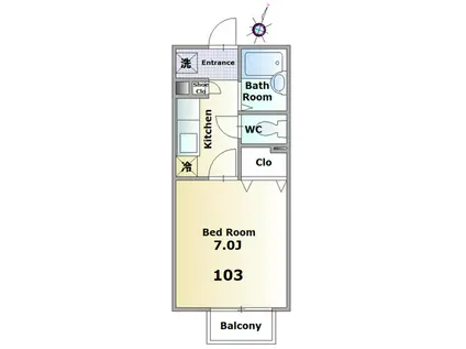パセオ佐久間(1K/1階)の間取り写真