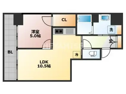 サムティ諏訪神社前(1LDK/1階)の間取り写真