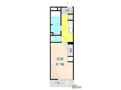 リブリ・ヴィヴェンテ(1K/1階)の間取り写真