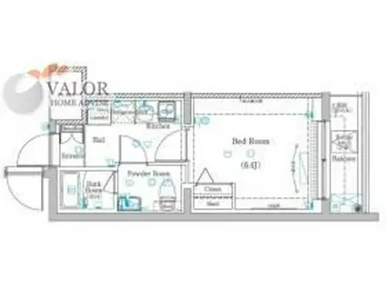 PORT PARK SIDE 元町(1K/1階)の間取り写真