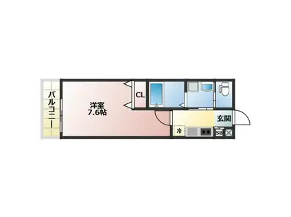 ALEGRIA姫路京口(1K/2階)の間取り写真