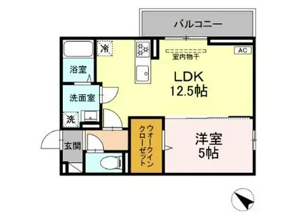 CLASSEUM盛岡駅前 I(1LDK/1階)の間取り写真