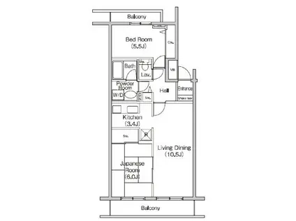 フィール天神町3号館(2LDK/1階)の間取り写真