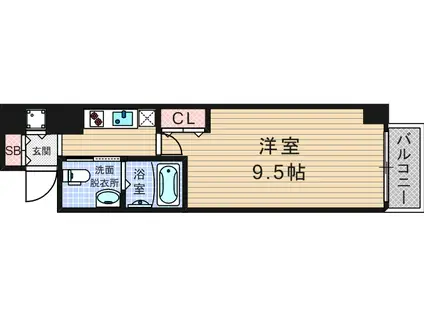 エスライズ北堀江(1K/6階)の間取り写真