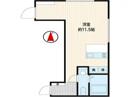 TRIAS226(ワンルーム/3階)の間取り写真