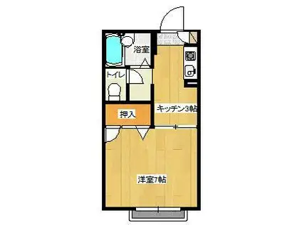 ハイツジョイフル(1K/1階)の間取り写真