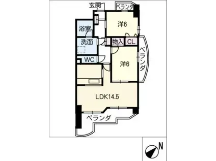 LA MARGERITA(2LDK/2階)の間取り写真