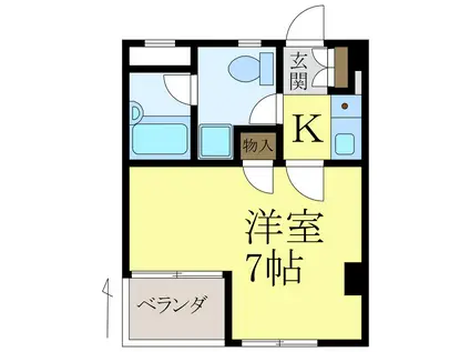 カサ・デ・まるのうち(1K/4階)の間取り写真