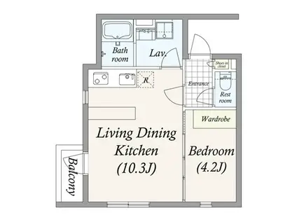 GRAN PASEO 池尻大橋(1LDK/2階)の間取り写真