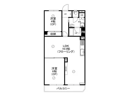 芦屋川アーバンライフ(2LDK/6階)の間取り写真