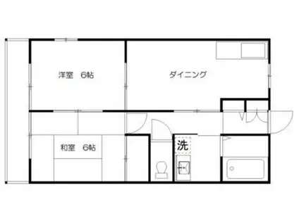 グレースハウス(2DK/2階)の間取り写真
