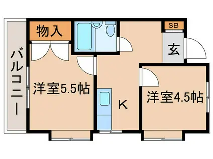 しらゆり館(2K/2階)の間取り写真