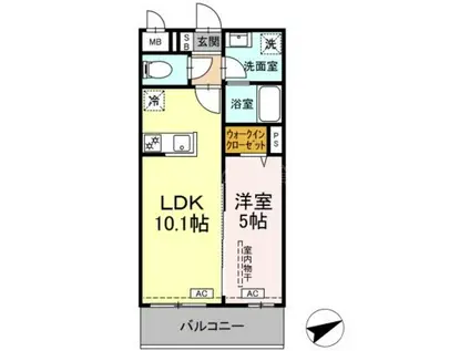 ロイジェントパークス西馬込(1LDK/2階)の間取り写真