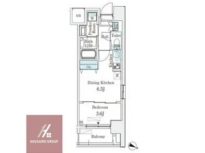 京町堀ビューアパートメント(1DK/2階)の間取り写真