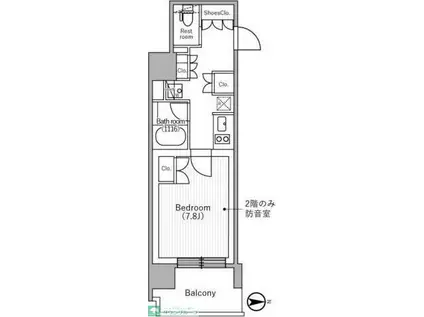 NIDO MOTOASAKUSA(1K/2階)の間取り写真