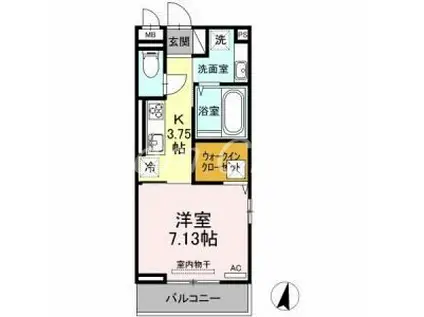 アイリーブ南佐古(1K/1階)の間取り写真