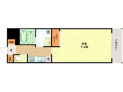 サムティ北梅田VESSEL(1K/9階)の間取り写真