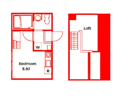 ハーミットクラブハウス三ッ沢南町II(ワンルーム/2階)の間取り写真