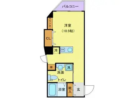 フラワーシティINブラボン(1K/3階)の間取り写真
