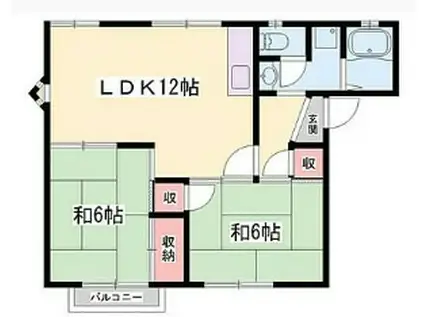 ＪＲ播但線 京口駅 徒歩19分 2階建 築30年(2LDK/2階)の間取り写真