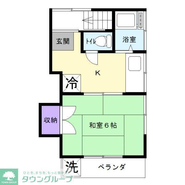国東荘(1K/2階)の間取り写真