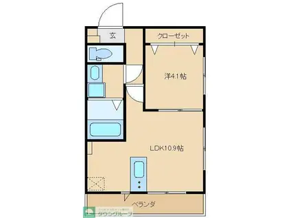 GREENNOAH(1LDK/3階)の間取り写真