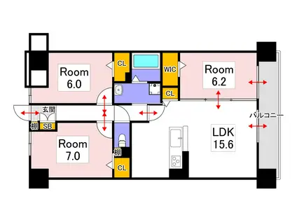 フィール野田公園(3LDK/3階)の間取り写真