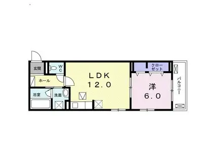 ロイヤル サトックス(1LDK/1階)の間取り写真