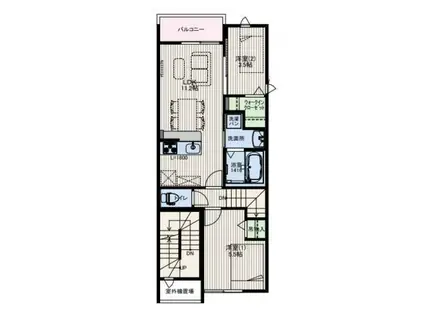 カンポドーロ(2LDK/2階)の間取り写真