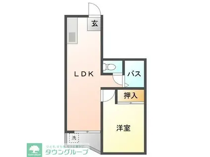 カサ・クラーラ元町(1LDK/2階)の間取り写真