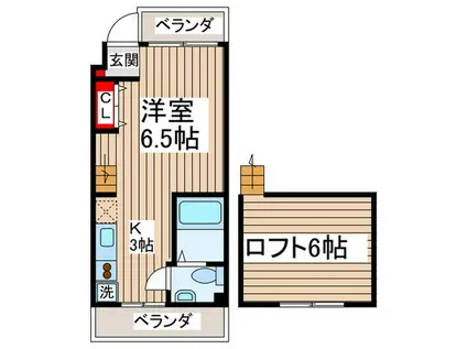 ハイサルーン・I(1K/3階)の間取り写真